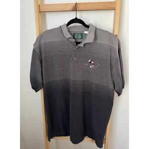 Disney Golf Collection MICKEY Mens GRAY Polo S/S Shirt Mens Size LARGE in EUC